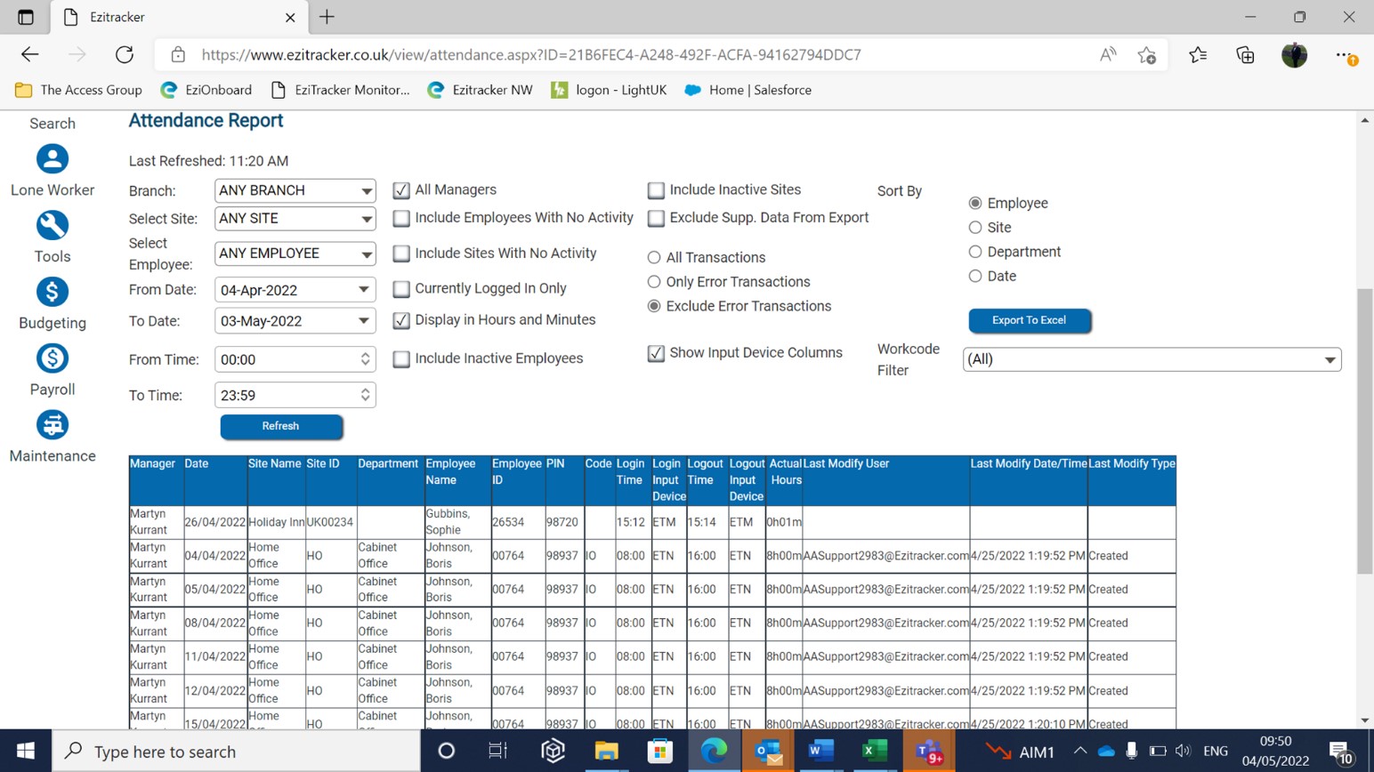 attendance monitoring